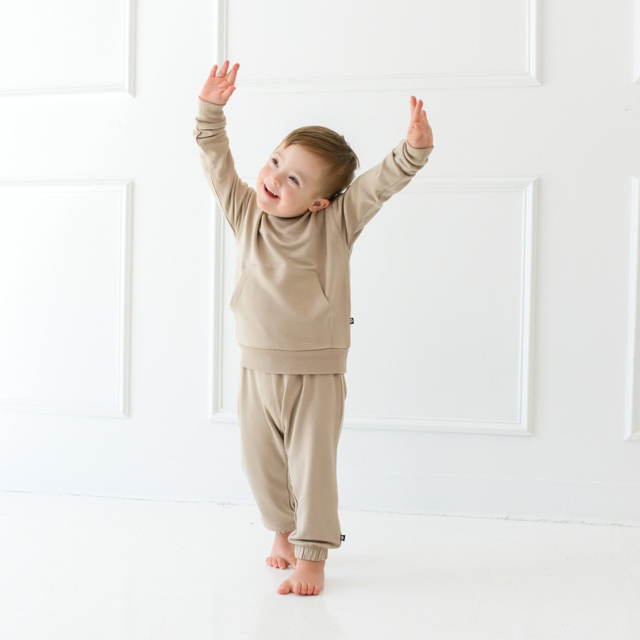 French Terry Jogger Set in Almond - Image 4