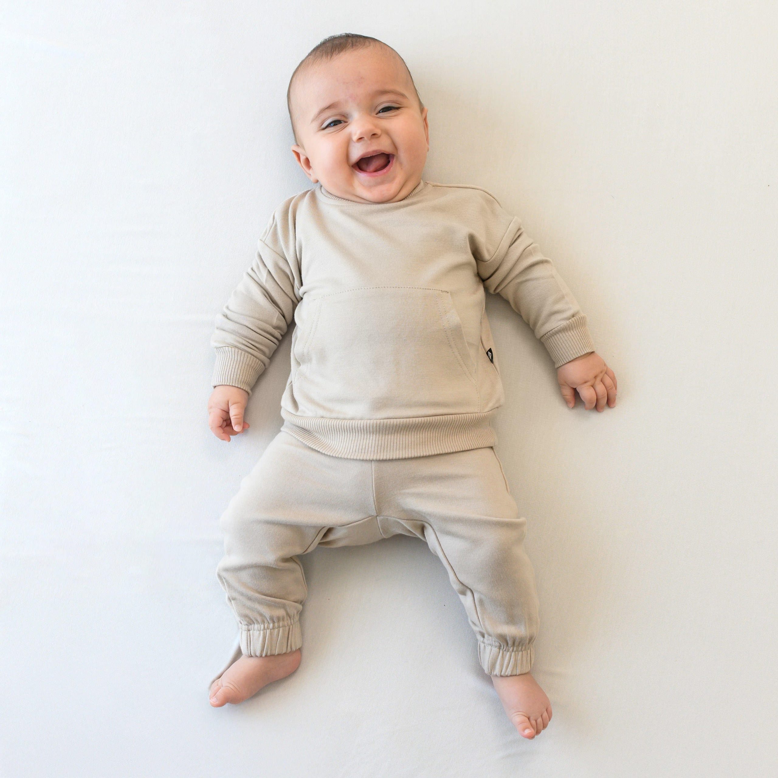 French Terry Jogger Set in Almond - Image 6