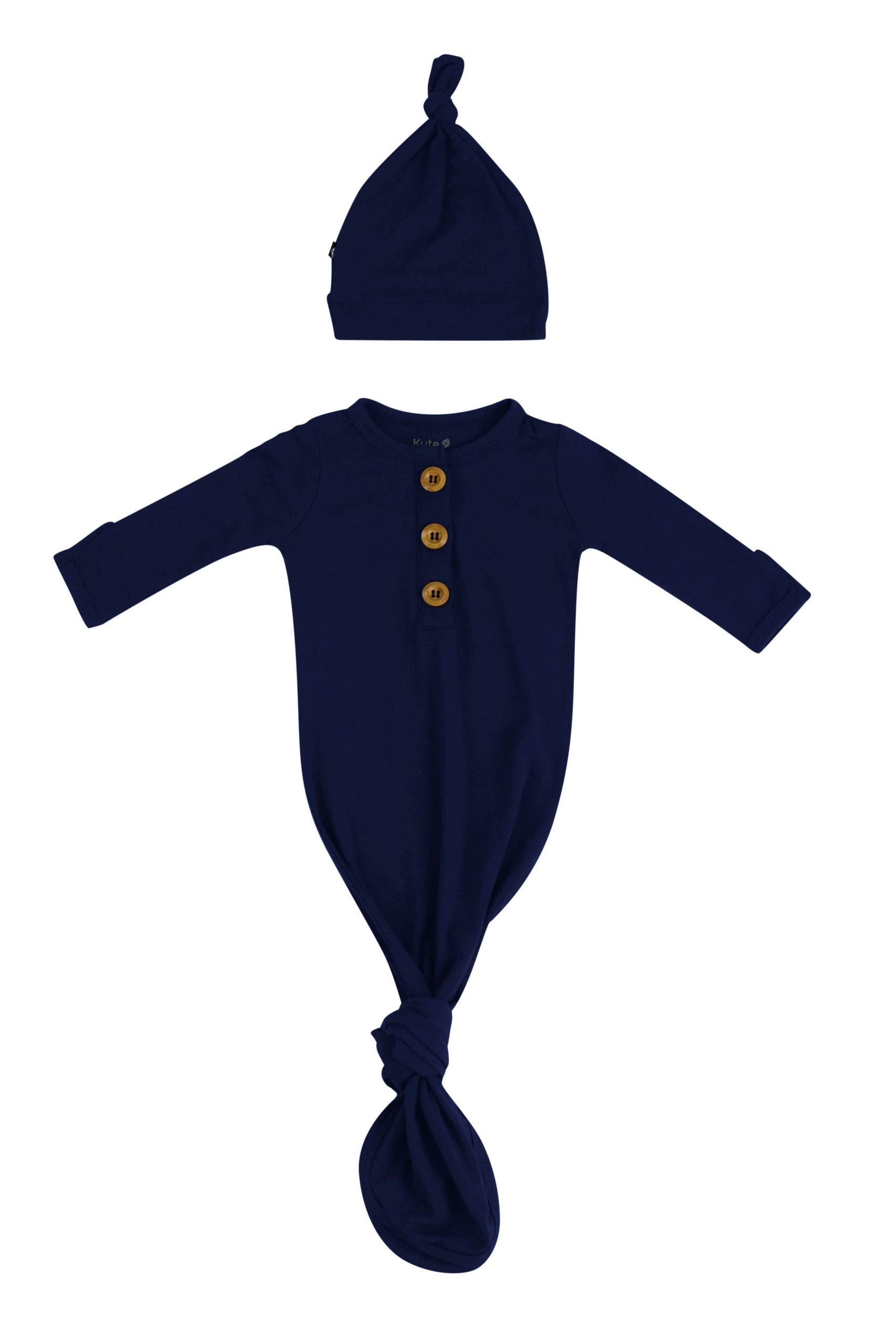 Knotted Gown with Hat Set in Navy - Image 2