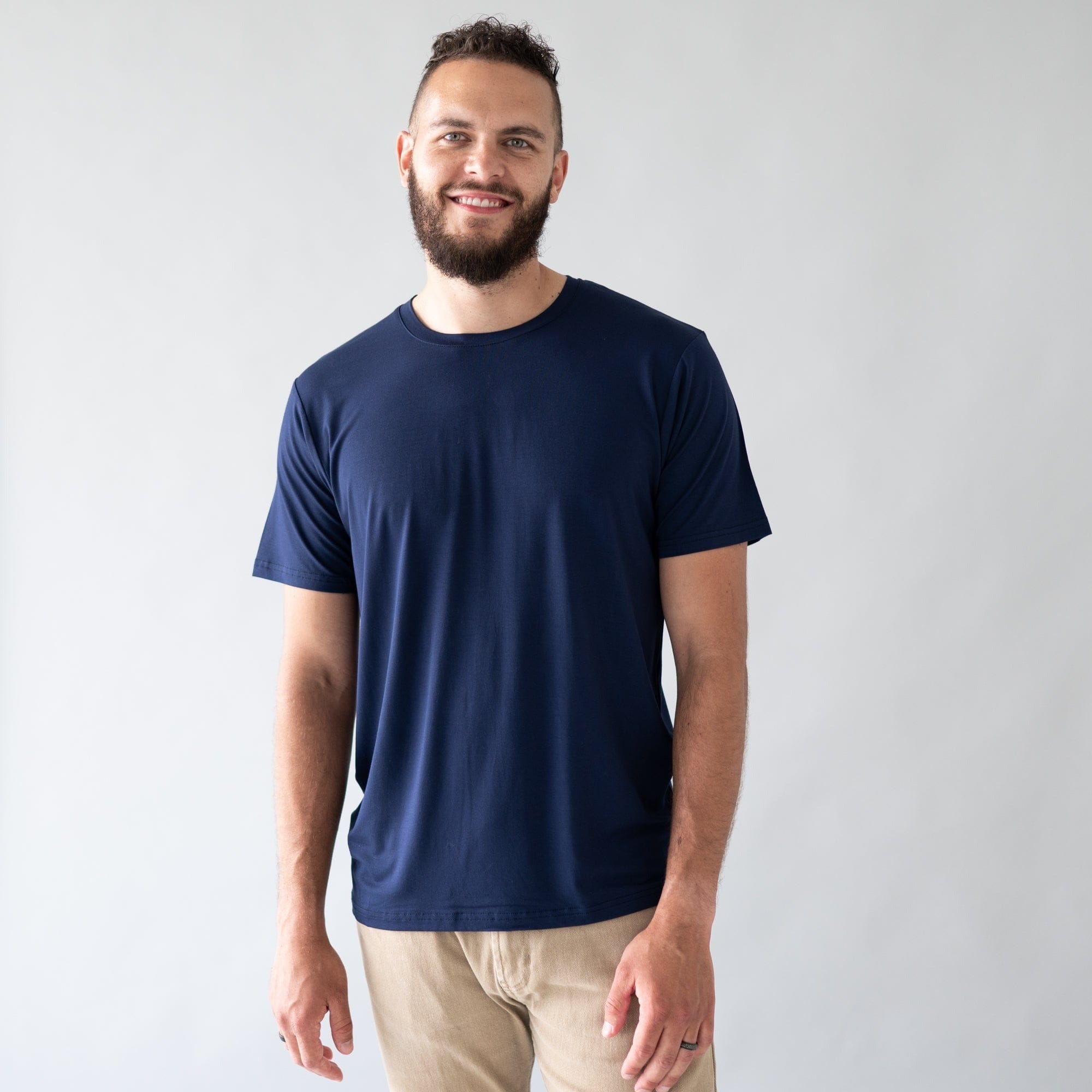 Men's Crew Neck Tee in Navy - Image 2
