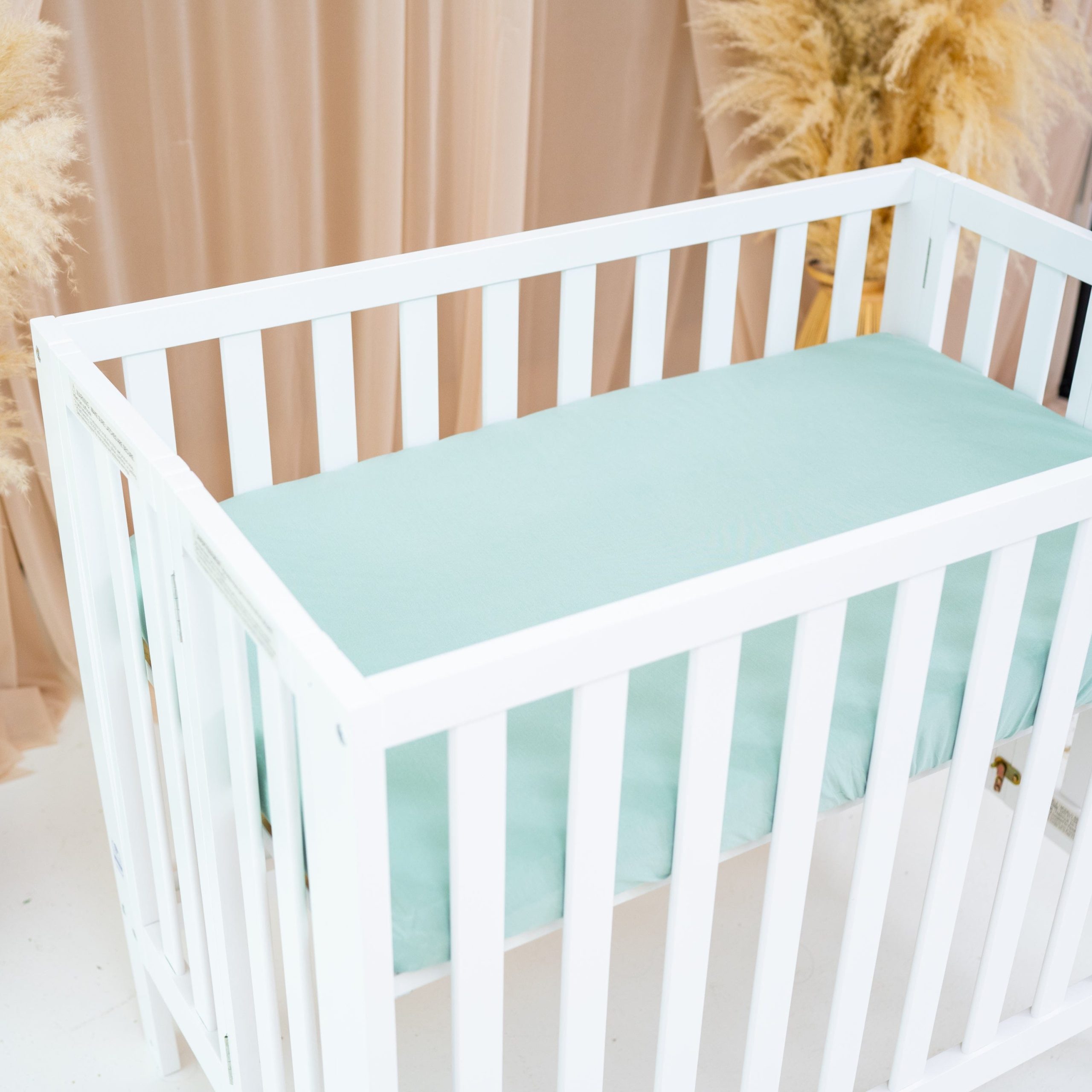Mini Crib Sheet in Sage - Image 2
