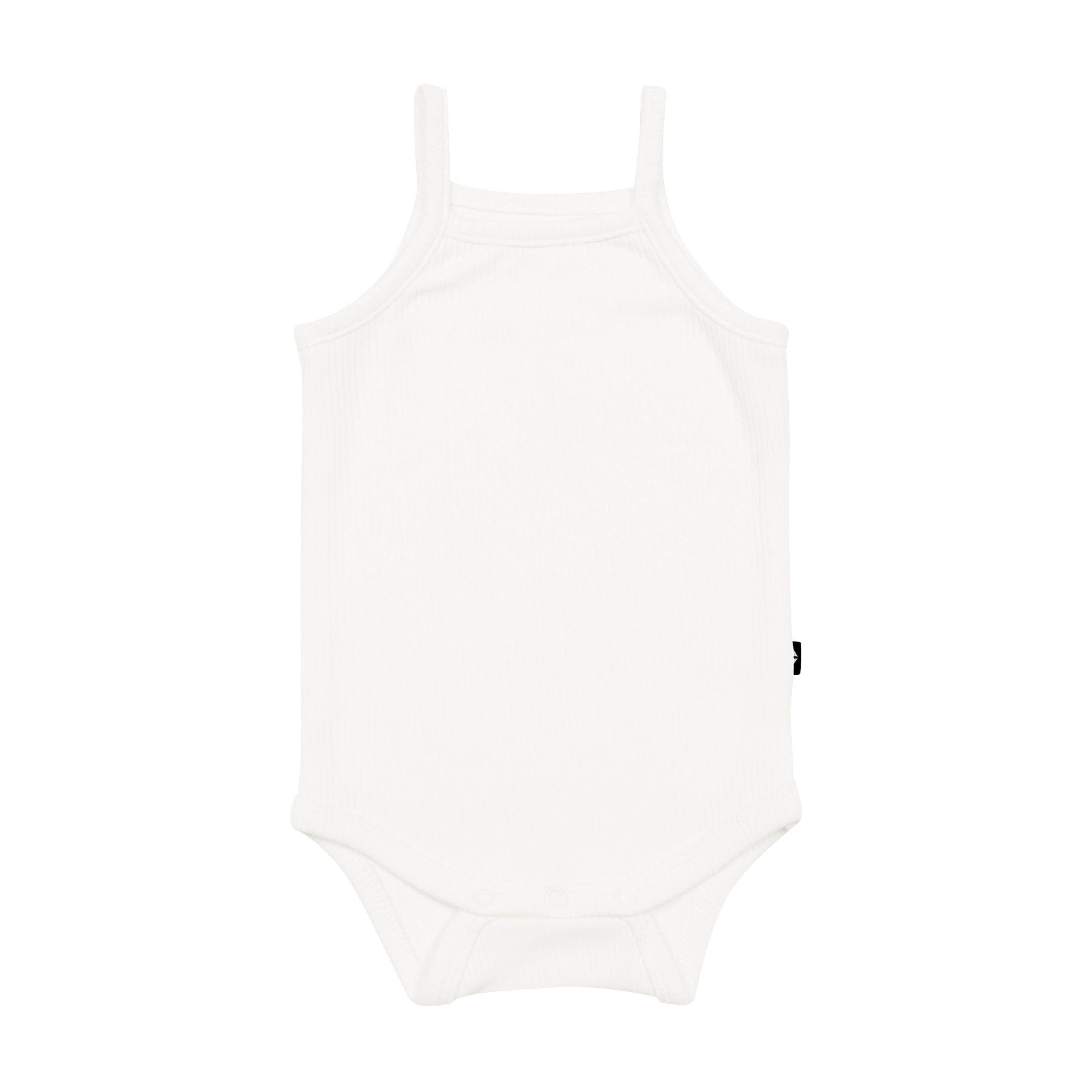 Ribbed Spaghetti Strap Bodysuit in Cloud - Image 2