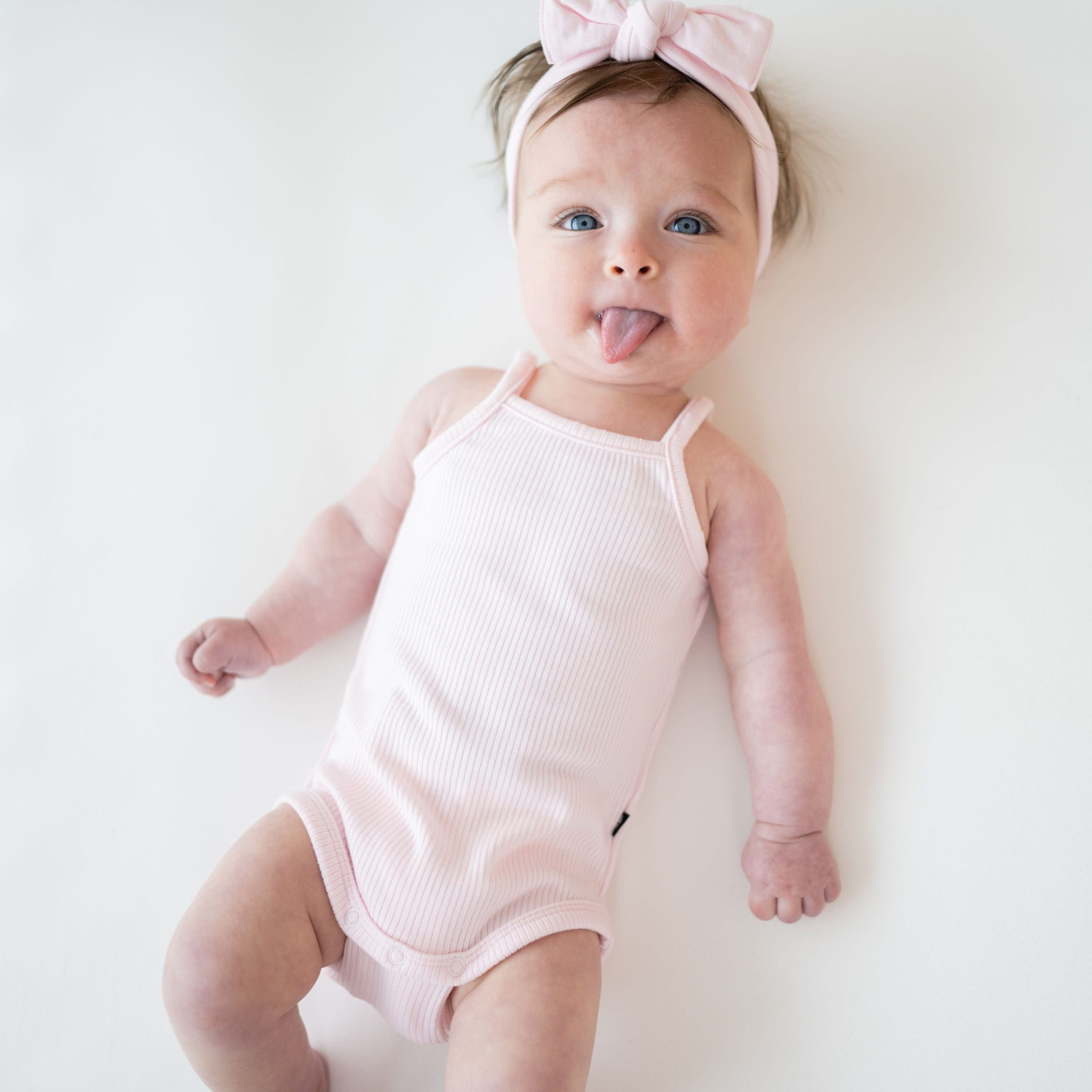 Ribbed Spaghetti Strap Bodysuit in Sakura - Image 3