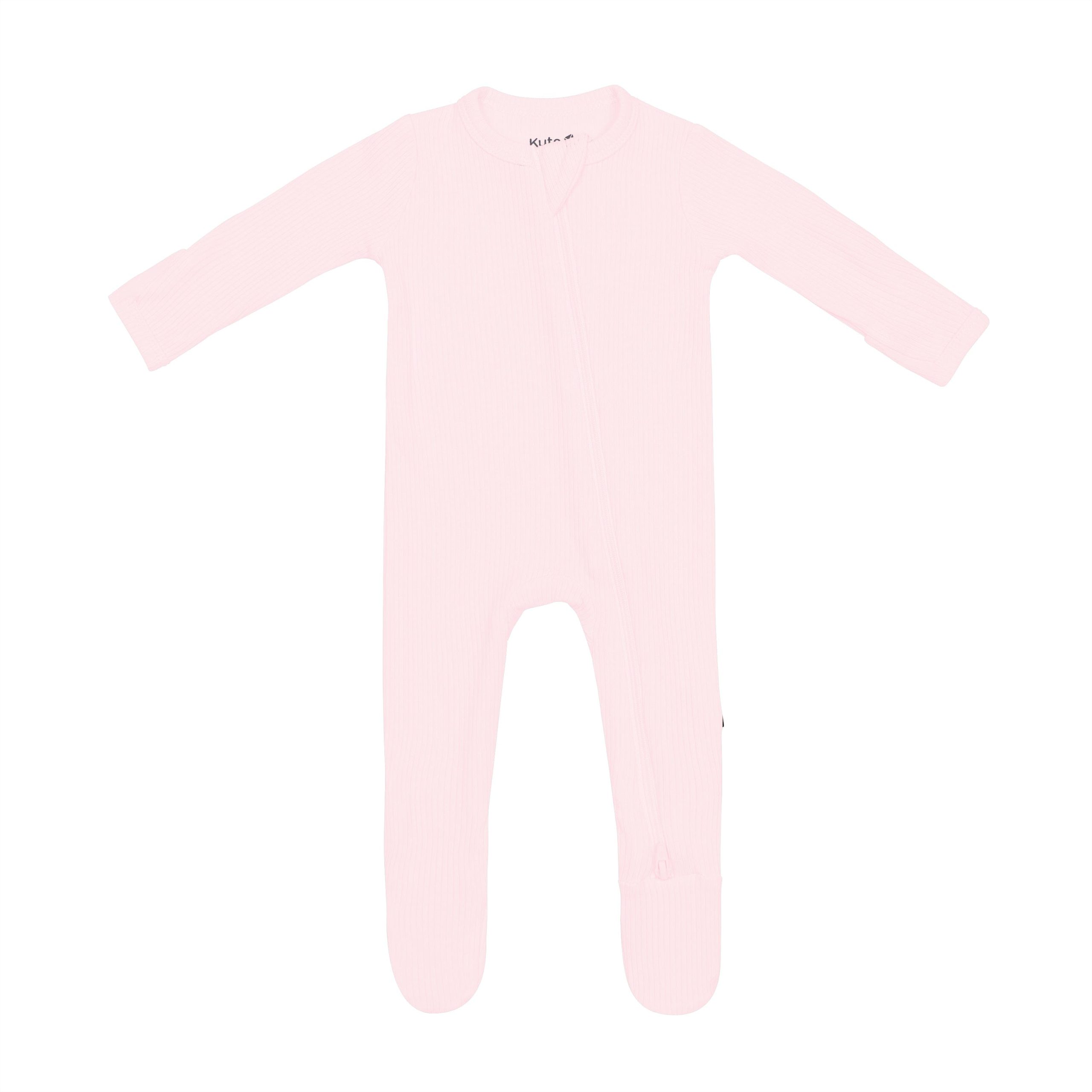 Ribbed Zipper Footie in Sakura - Image 2