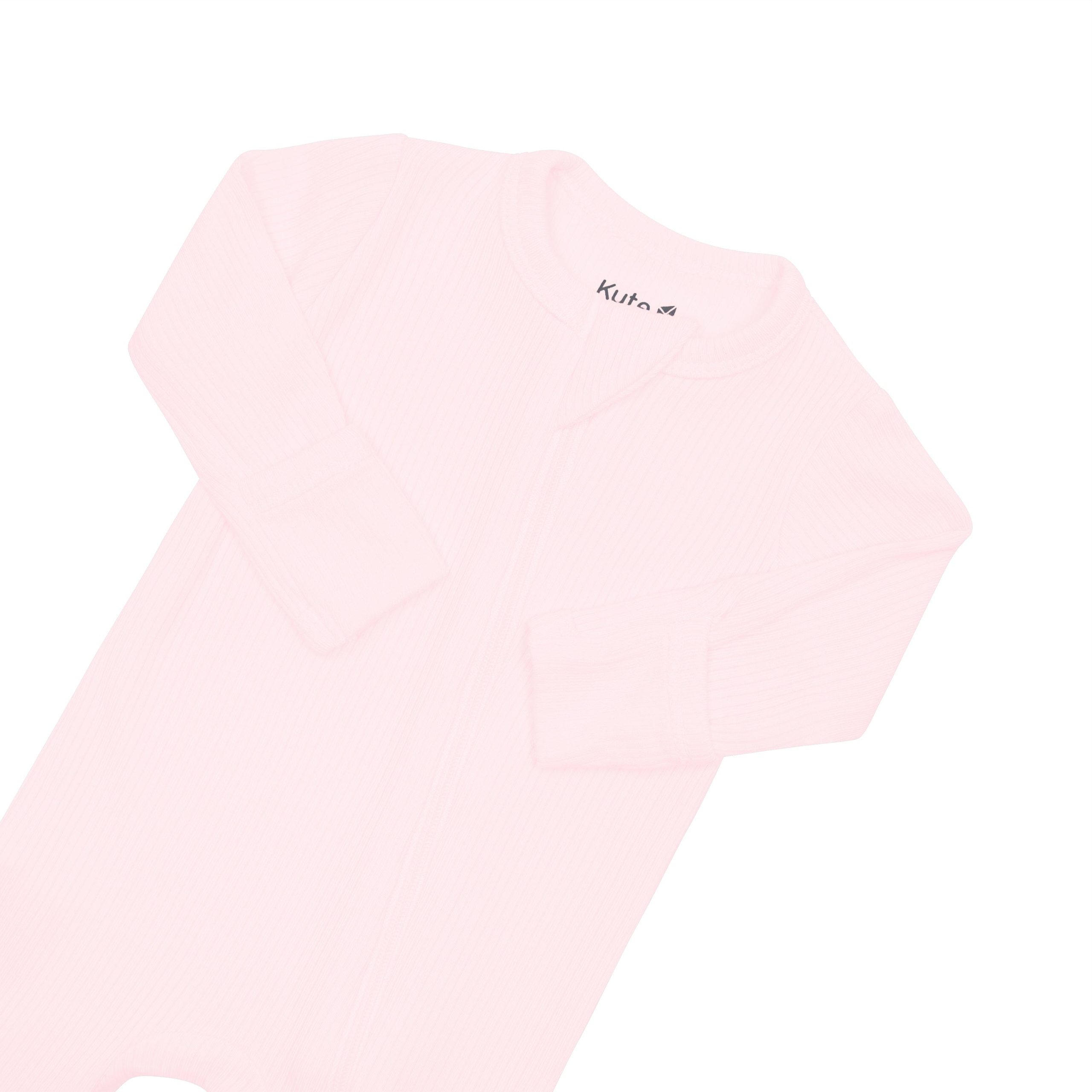 Ribbed Zipper Footie in Sakura - Image 4