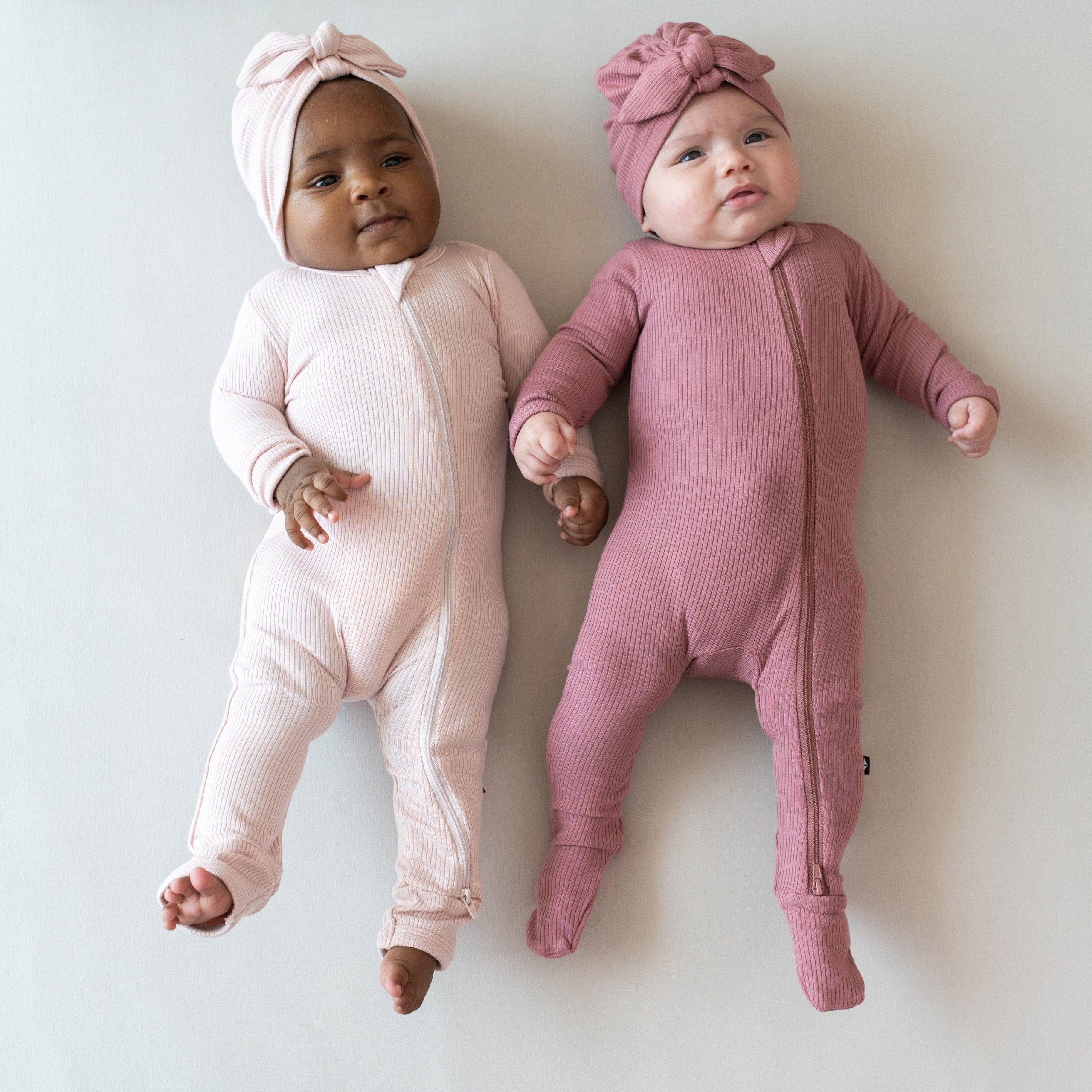Ribbed Zipper Romper in Blush - Image 3