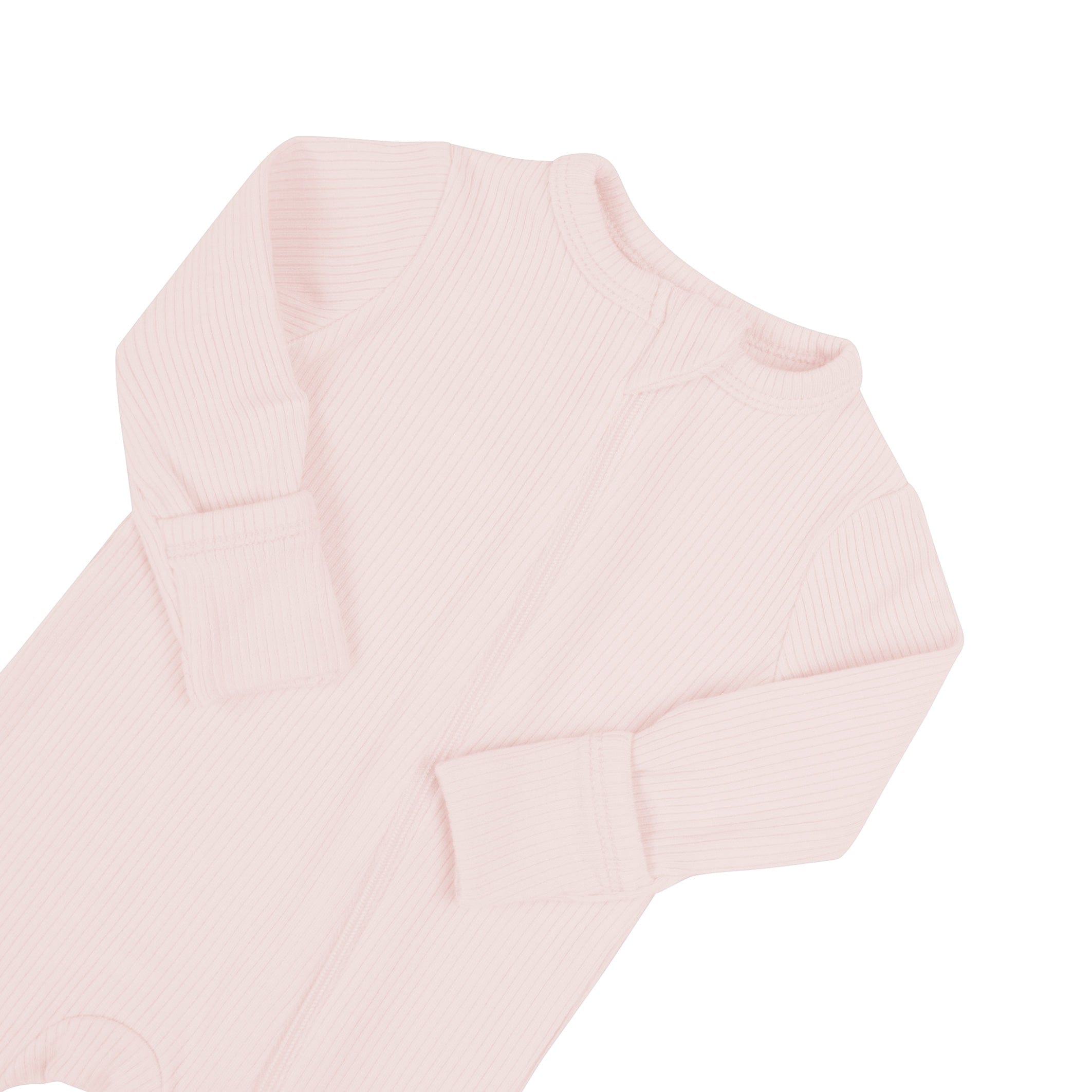 Ribbed Zipper Romper in Blush - Image 4