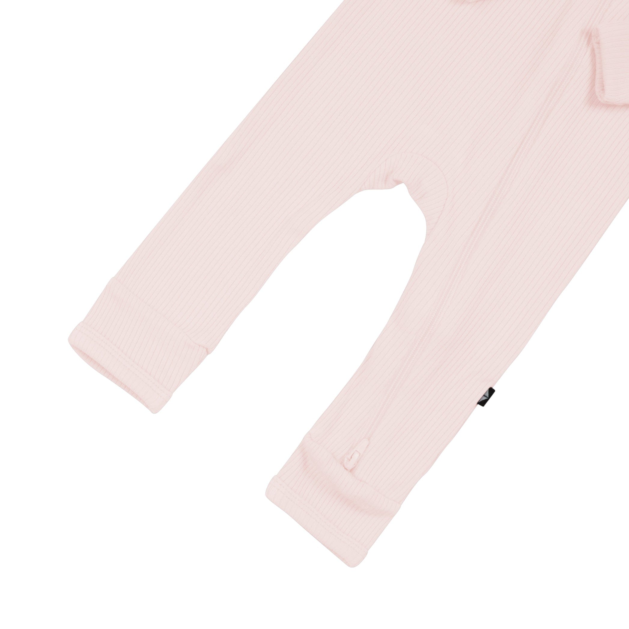 Ribbed Zipper Romper in Blush - Image 5