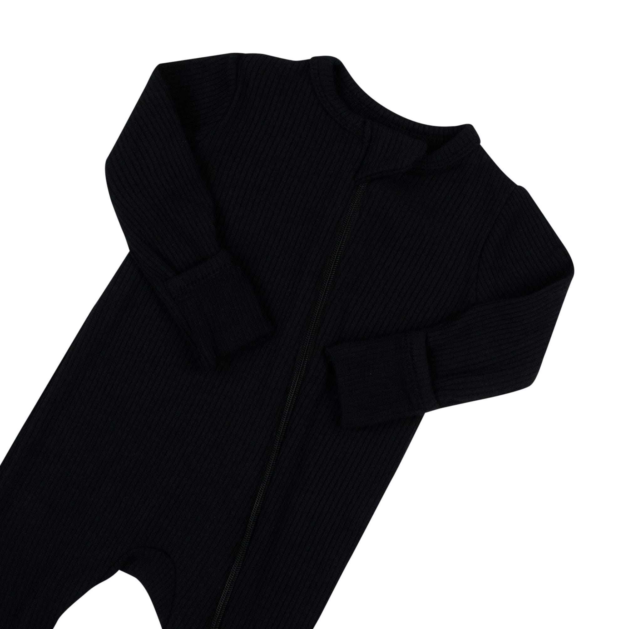 Ribbed Zipper Romper in Midnight - Image 5