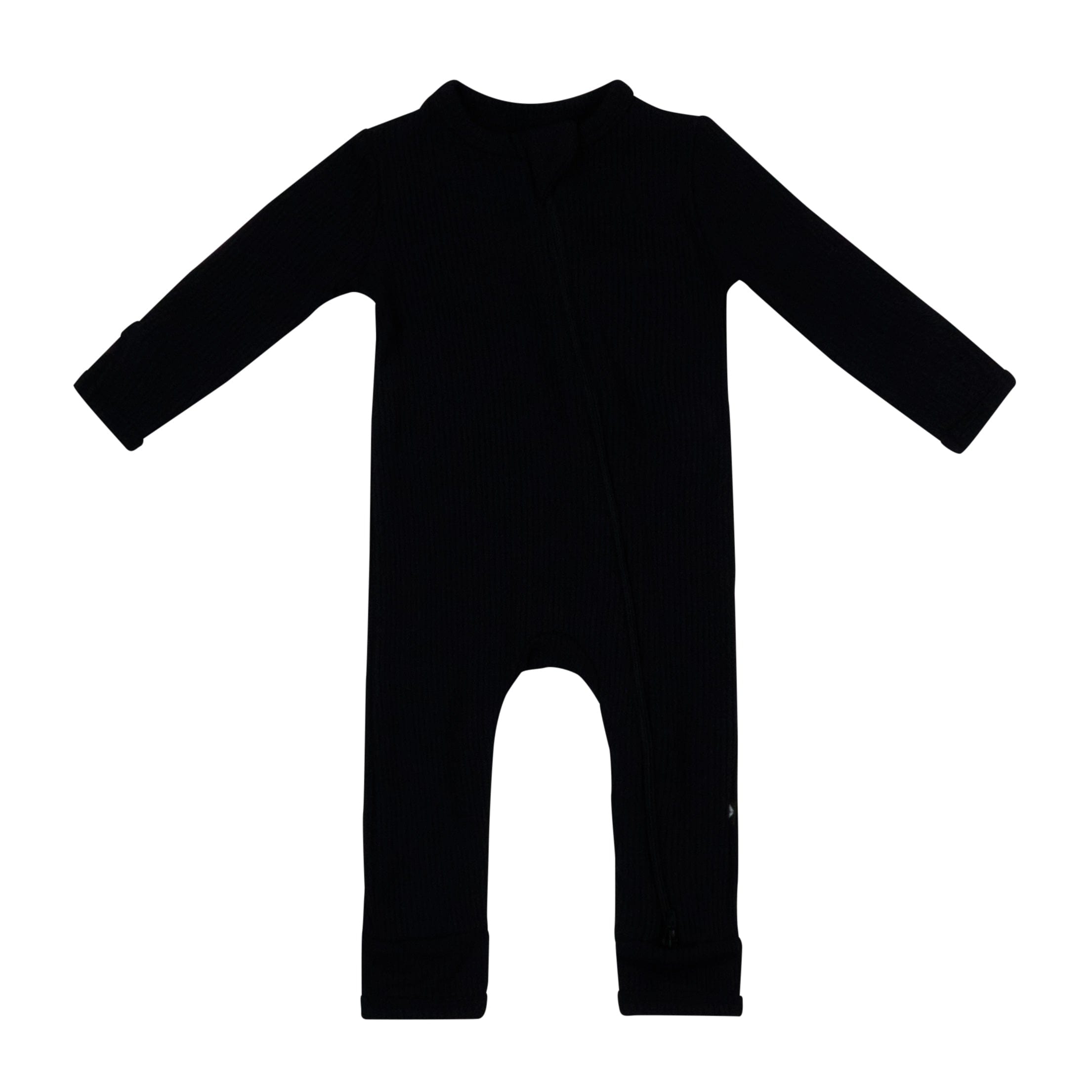 Ribbed Zipper Romper in Midnight - Image 2