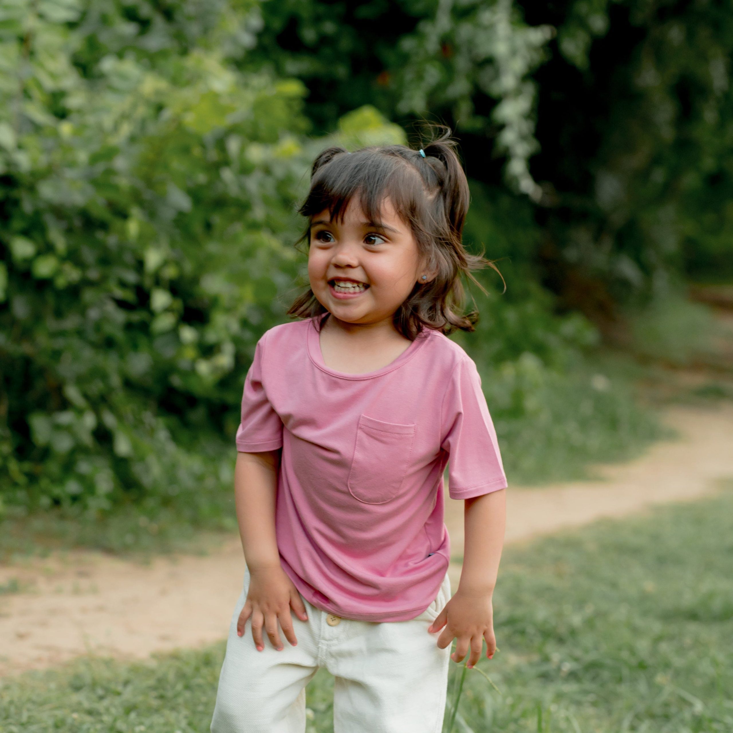 Toddler Crew Neck Tee in Apple Blossom - Image 3