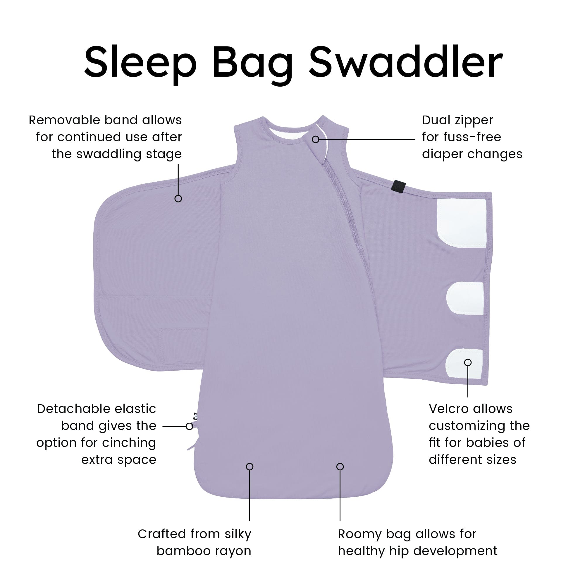 Sleep Bag Swaddler in Taro 1.0 - Image 7