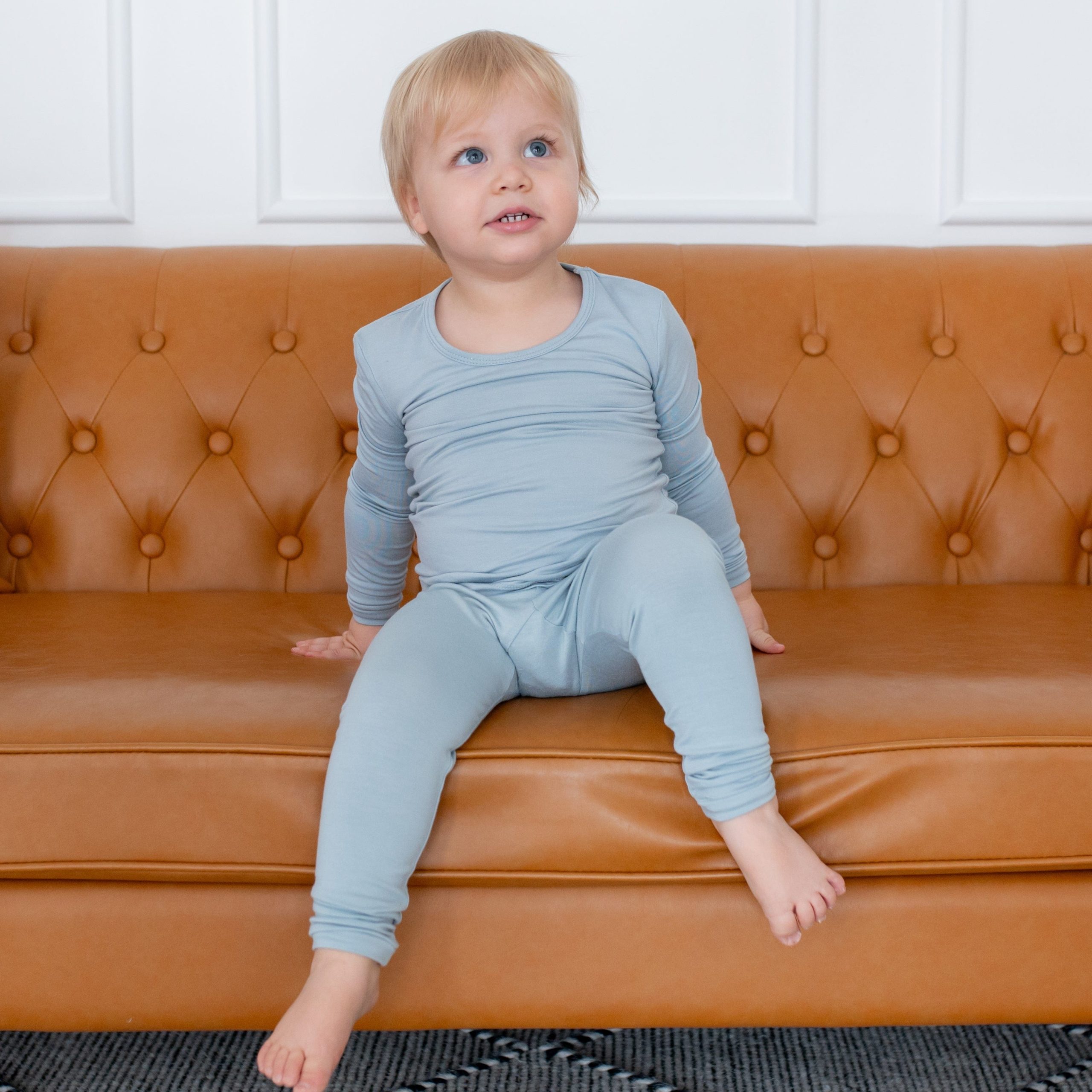 Long Sleeve Pajamas in Fog - Image 5