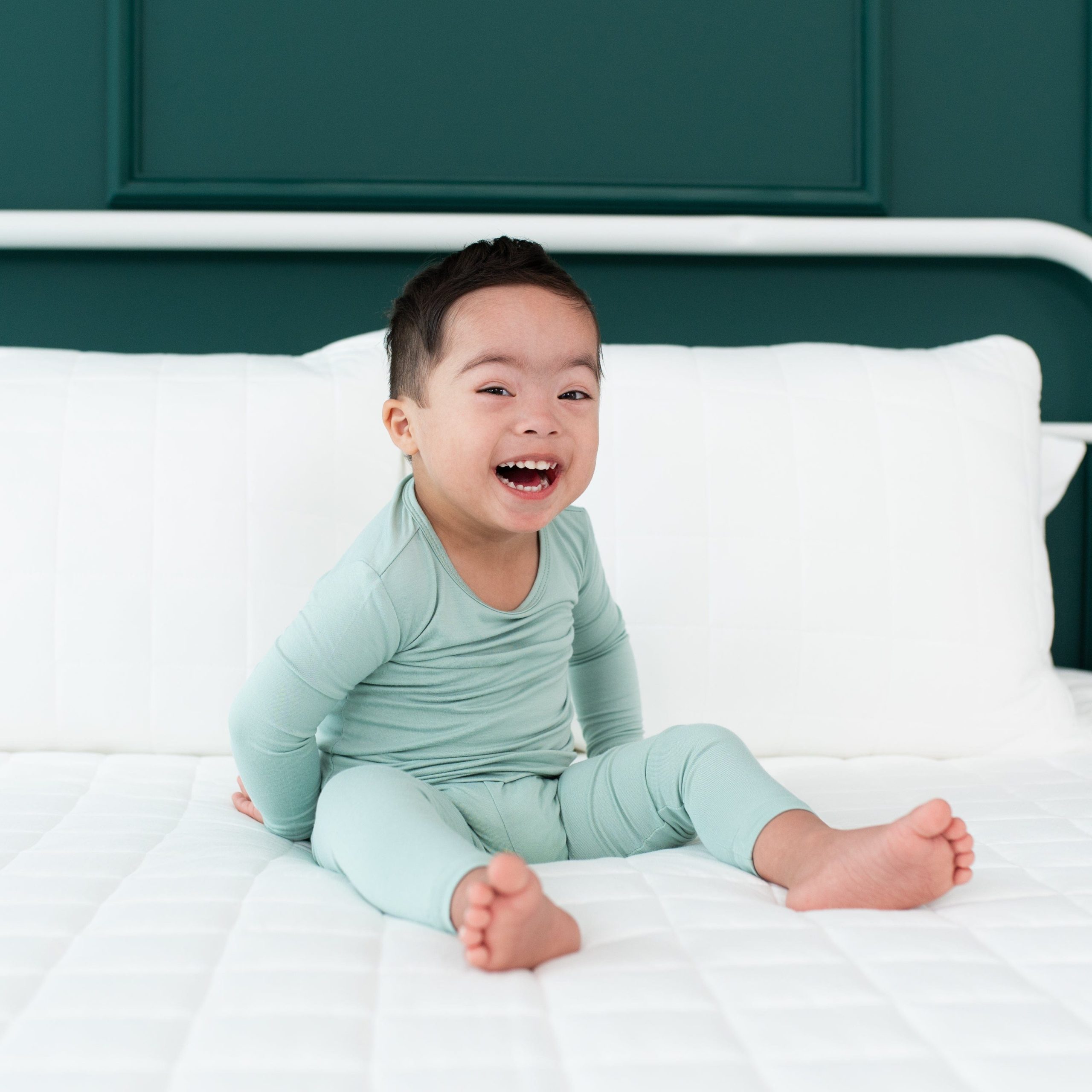 Long Sleeve Pajamas in Sage - Image 5