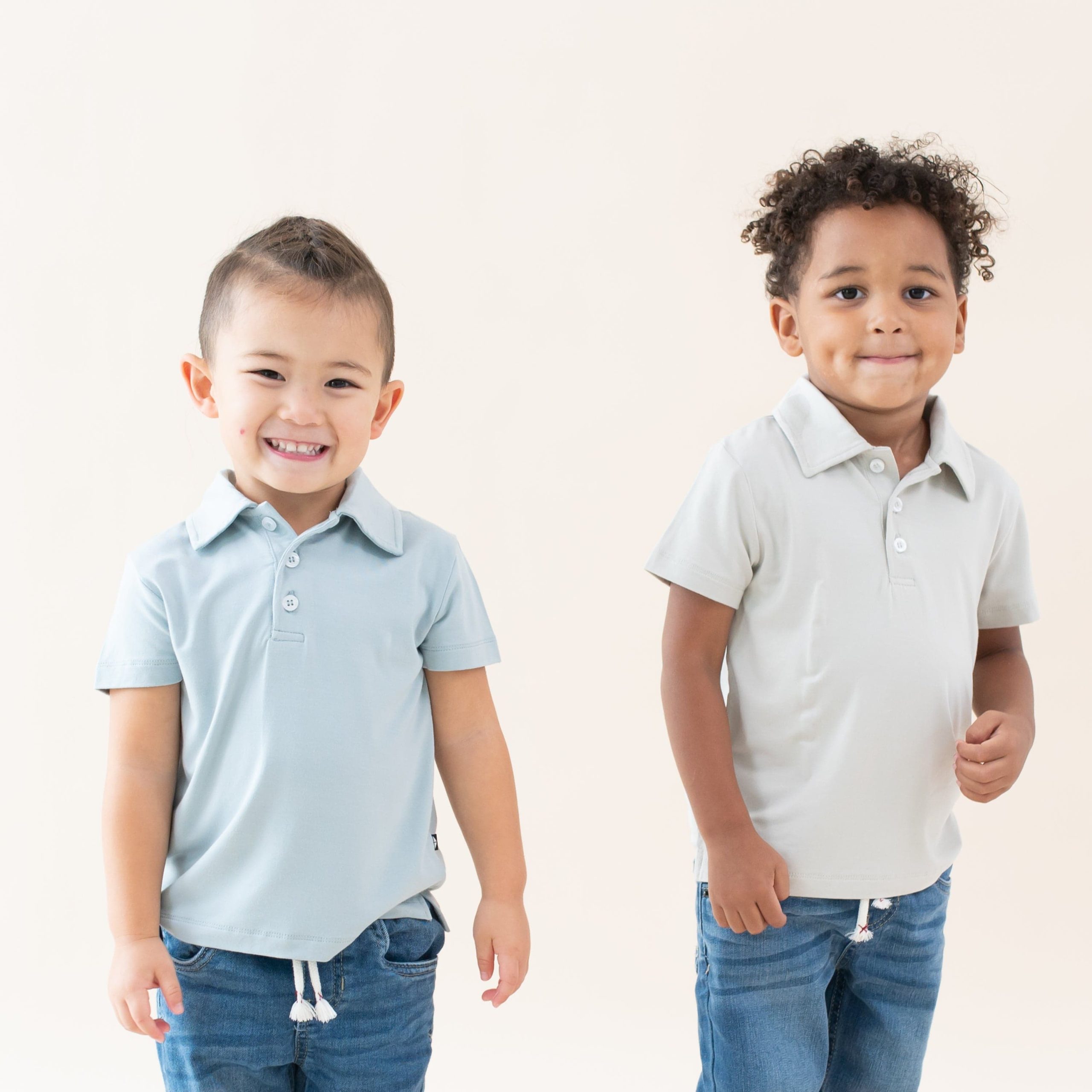 Toddler Short Sleeve Polo in Oat - Image 4