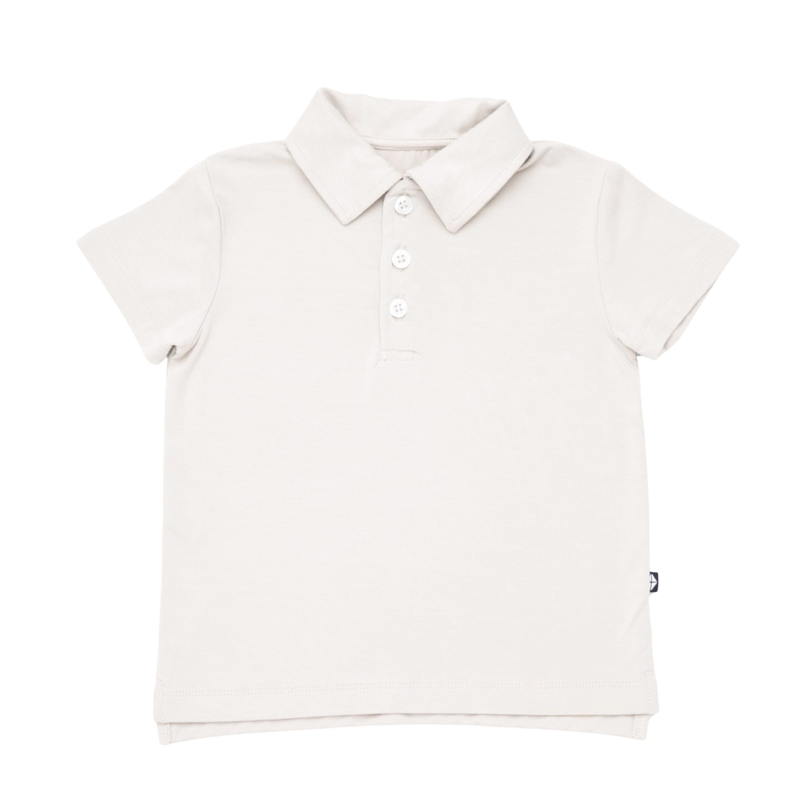 Toddler Short Sleeve Polo in Oat - Image 2