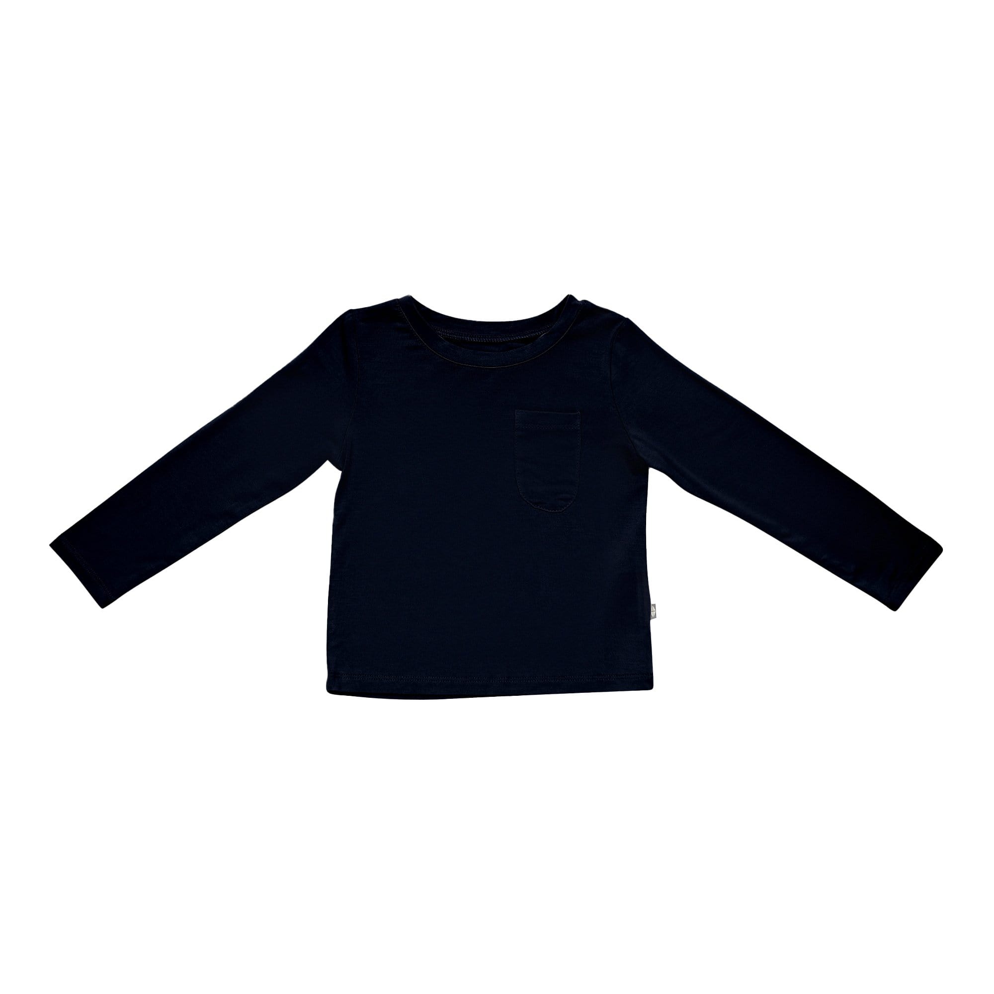 Long Sleeve Toddler Crew Neck Tee in Midnight - Image 2