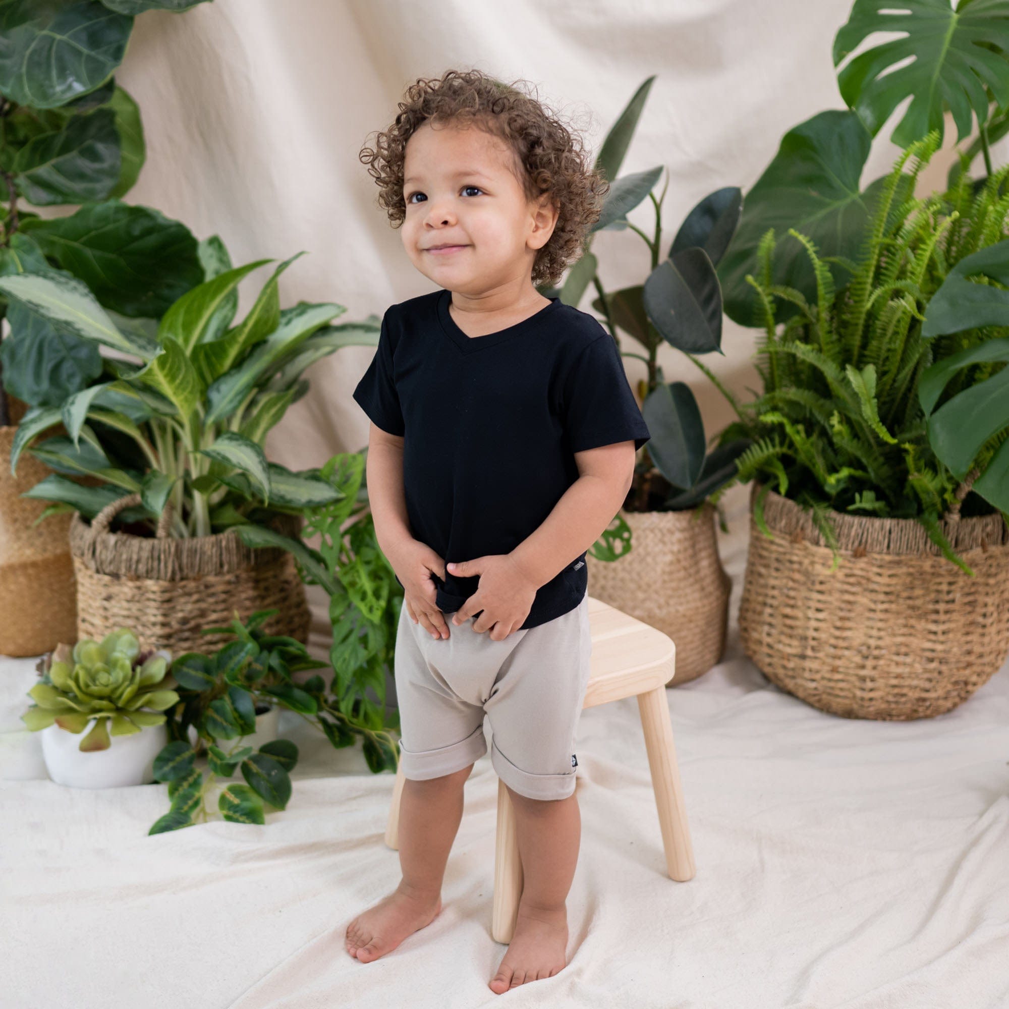 Toddler V-Neck Tee in Midnight - Image 3