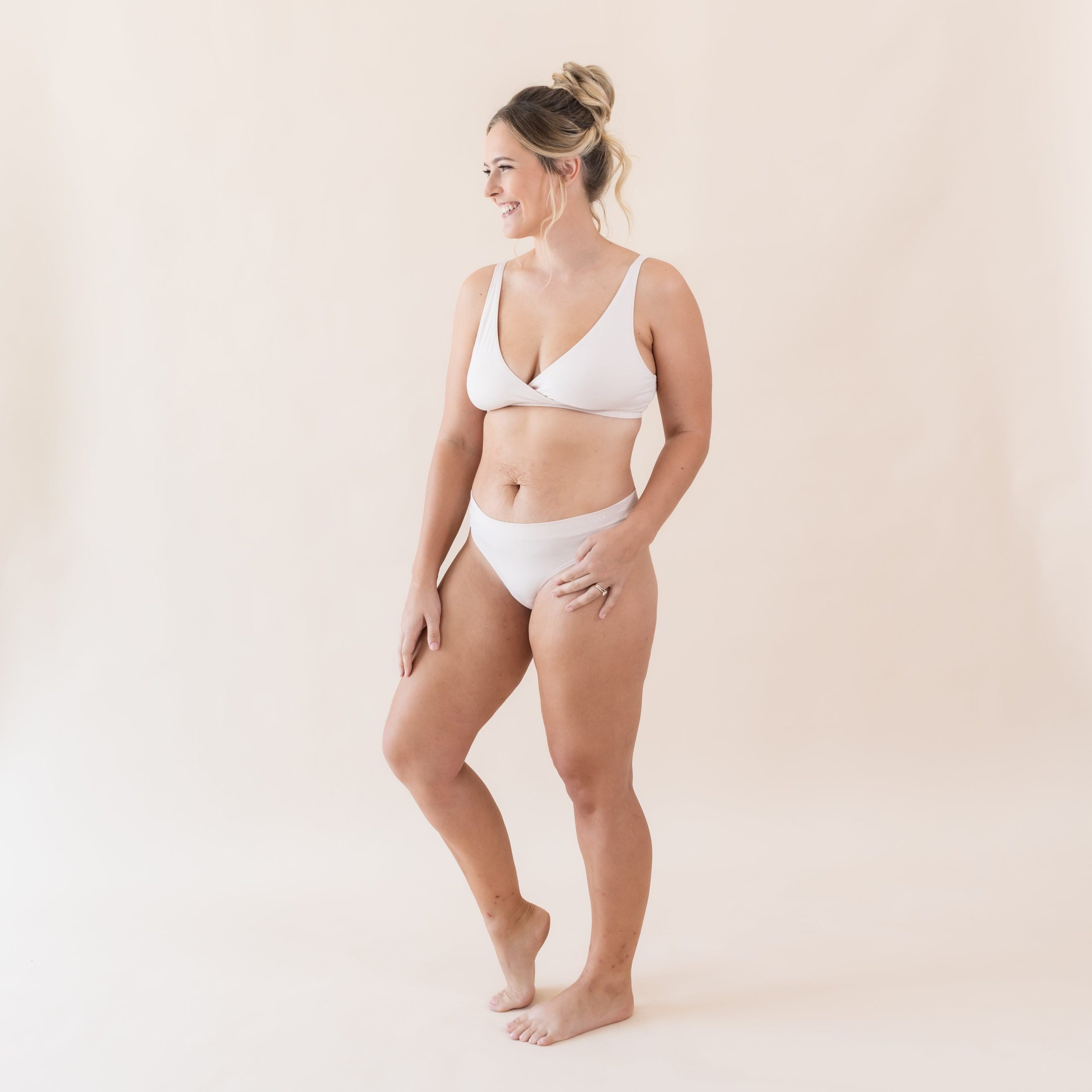 Women's Cross Front Bralette in Blonde - Image 3