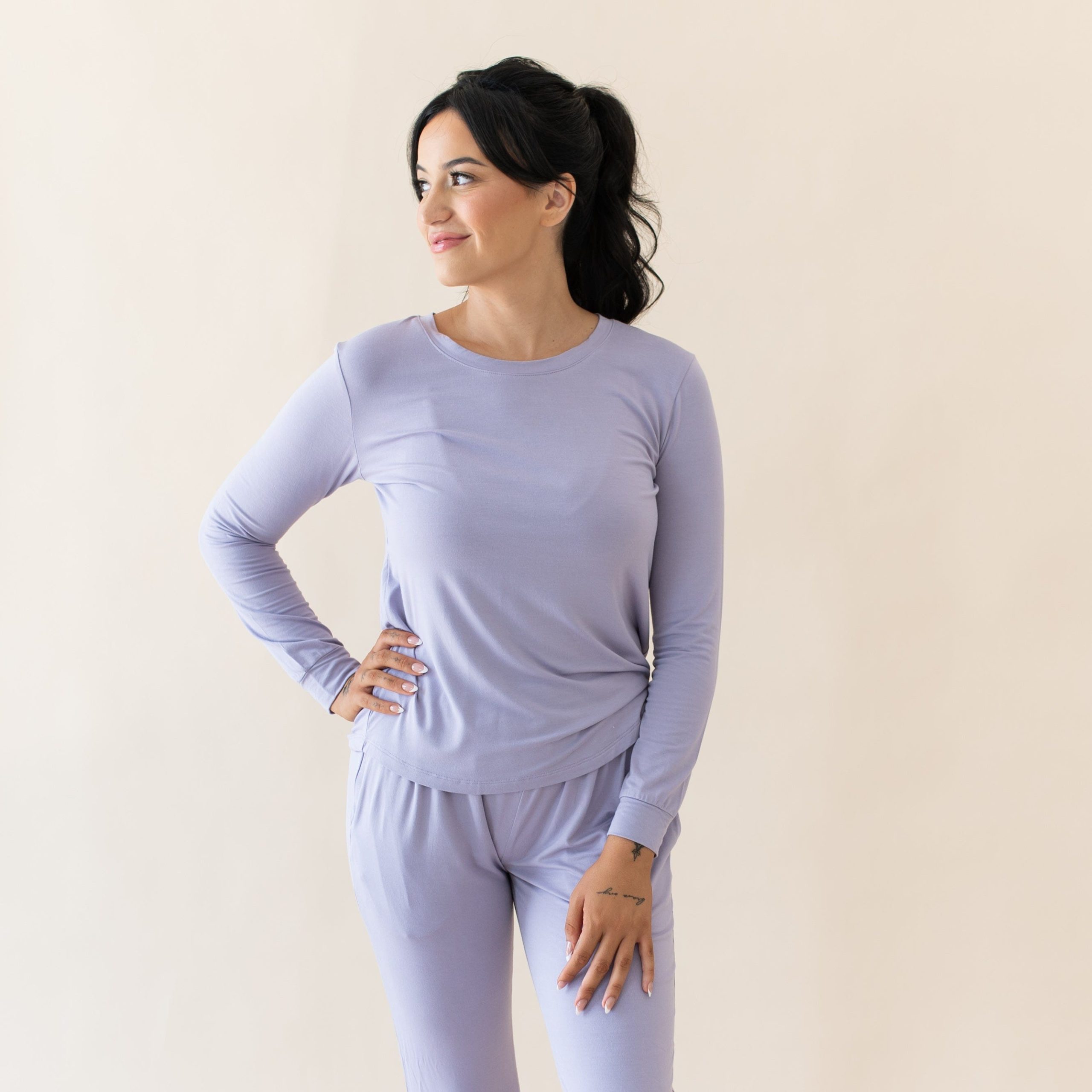Women's Jogger Pajama Set in Taro - Image 3