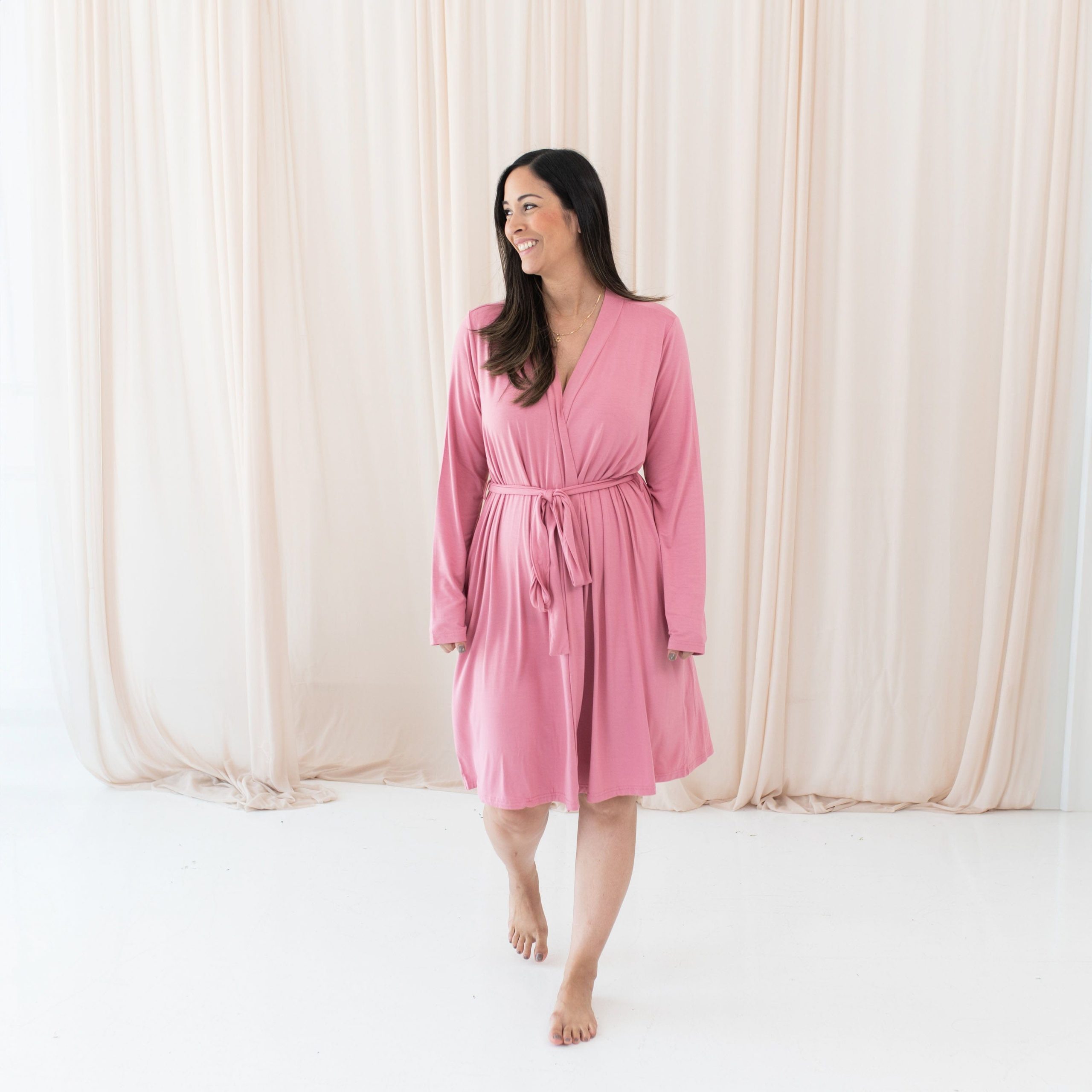 Women's Lounge Robe in Apple Blossom - Image 4