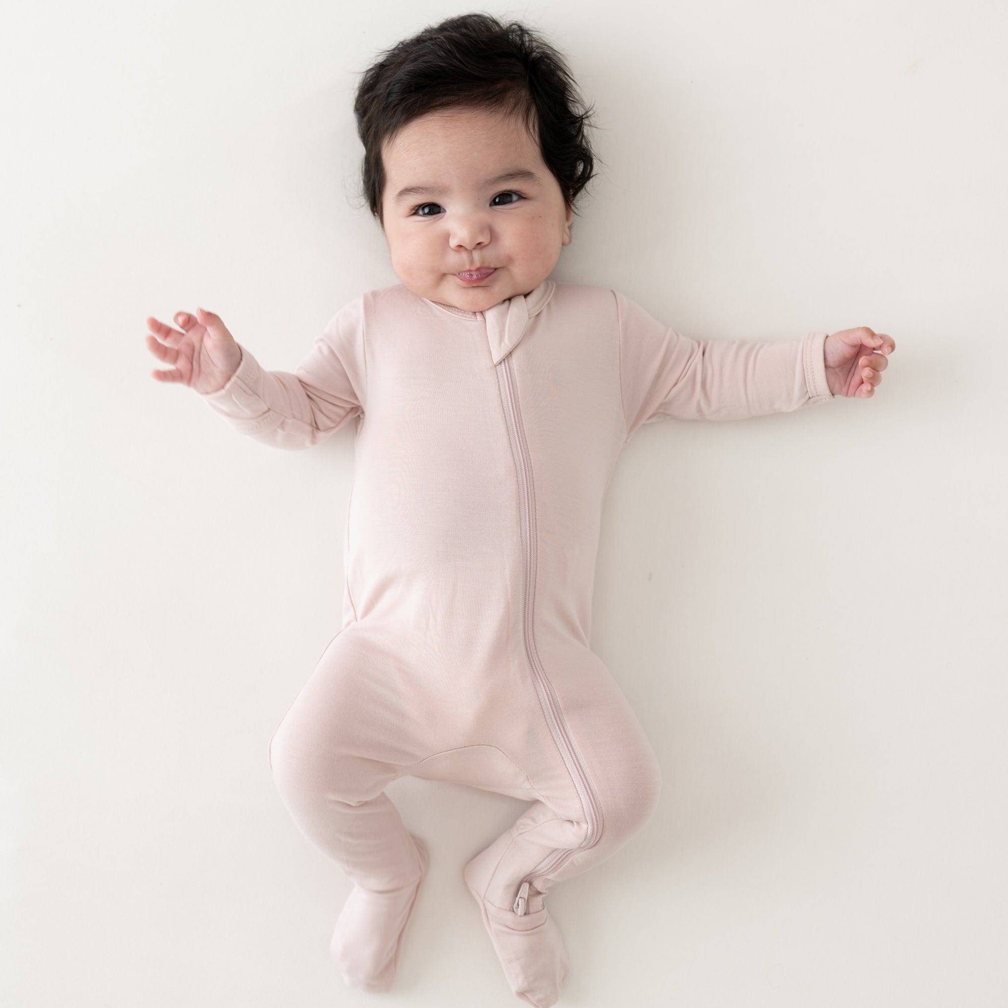 Zippered Footie in Blush - Image 4