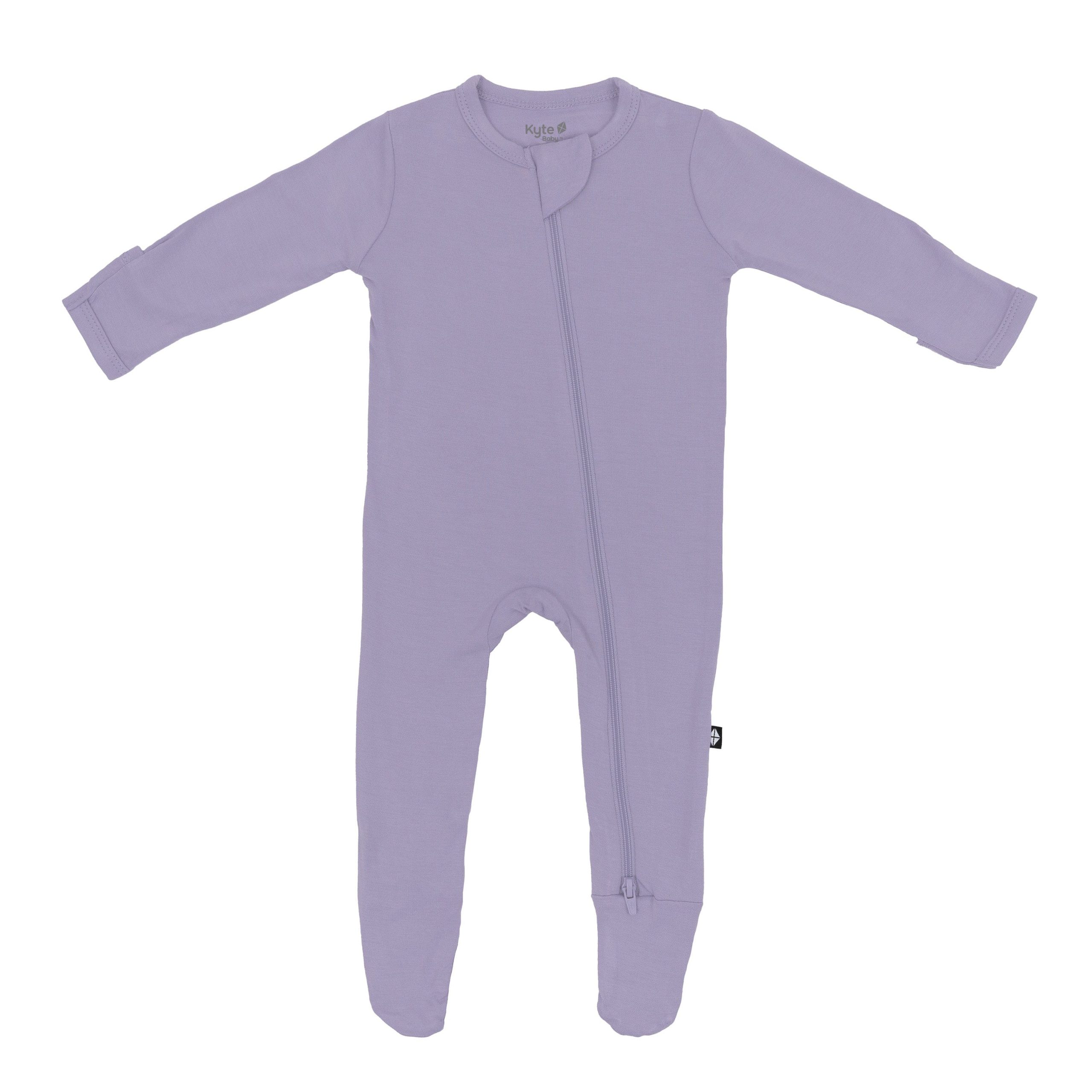 Zippered Footie in Taro - Image 2