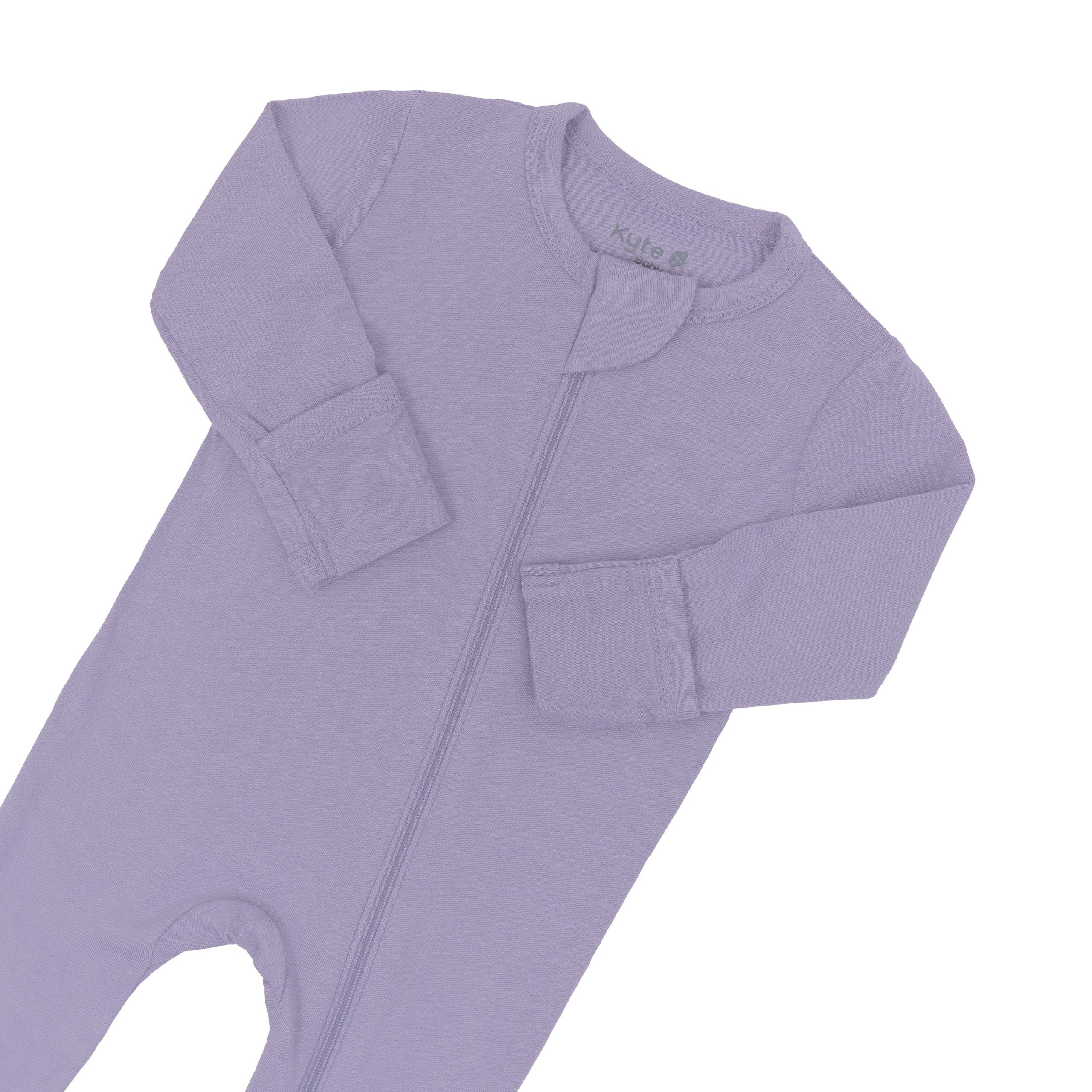 Zippered Footie in Taro - Image 6