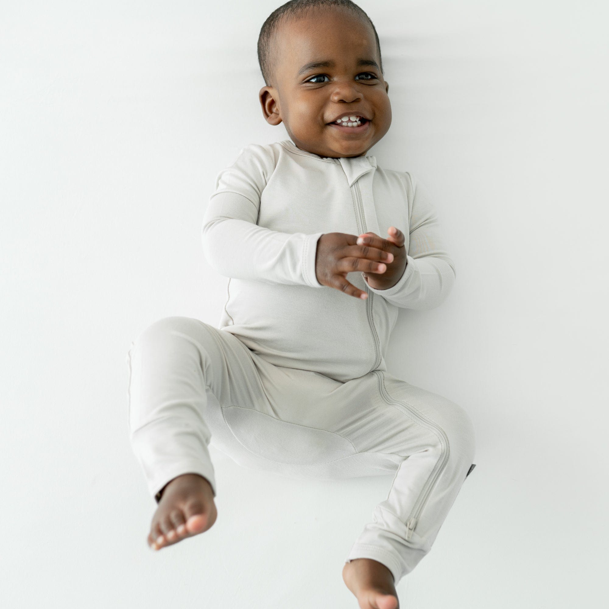 Zippered Romper in Oat - Image 4