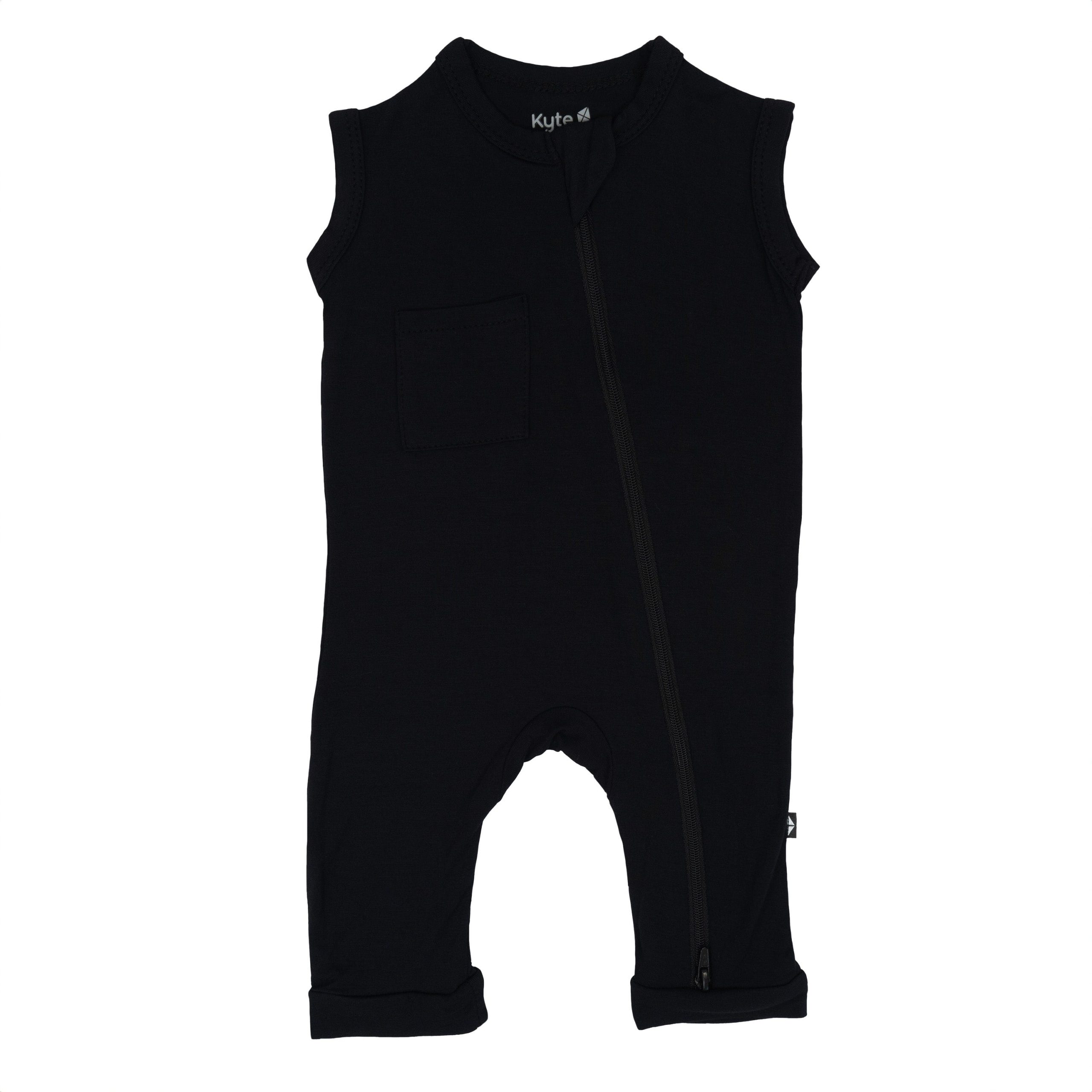 Zippered Sleeveless Romper in Midnight - Image 2