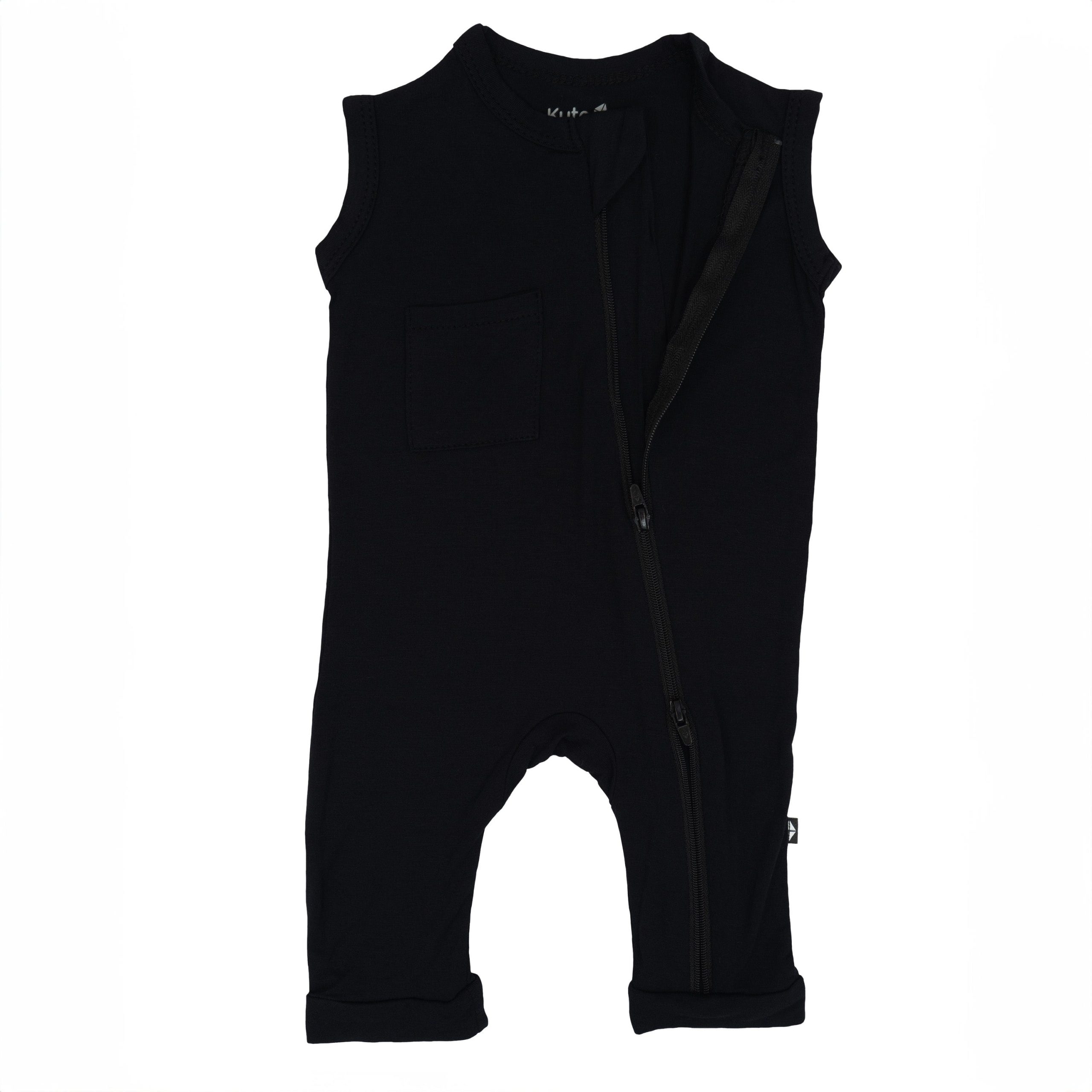 Zippered Sleeveless Romper in Midnight - Image 5