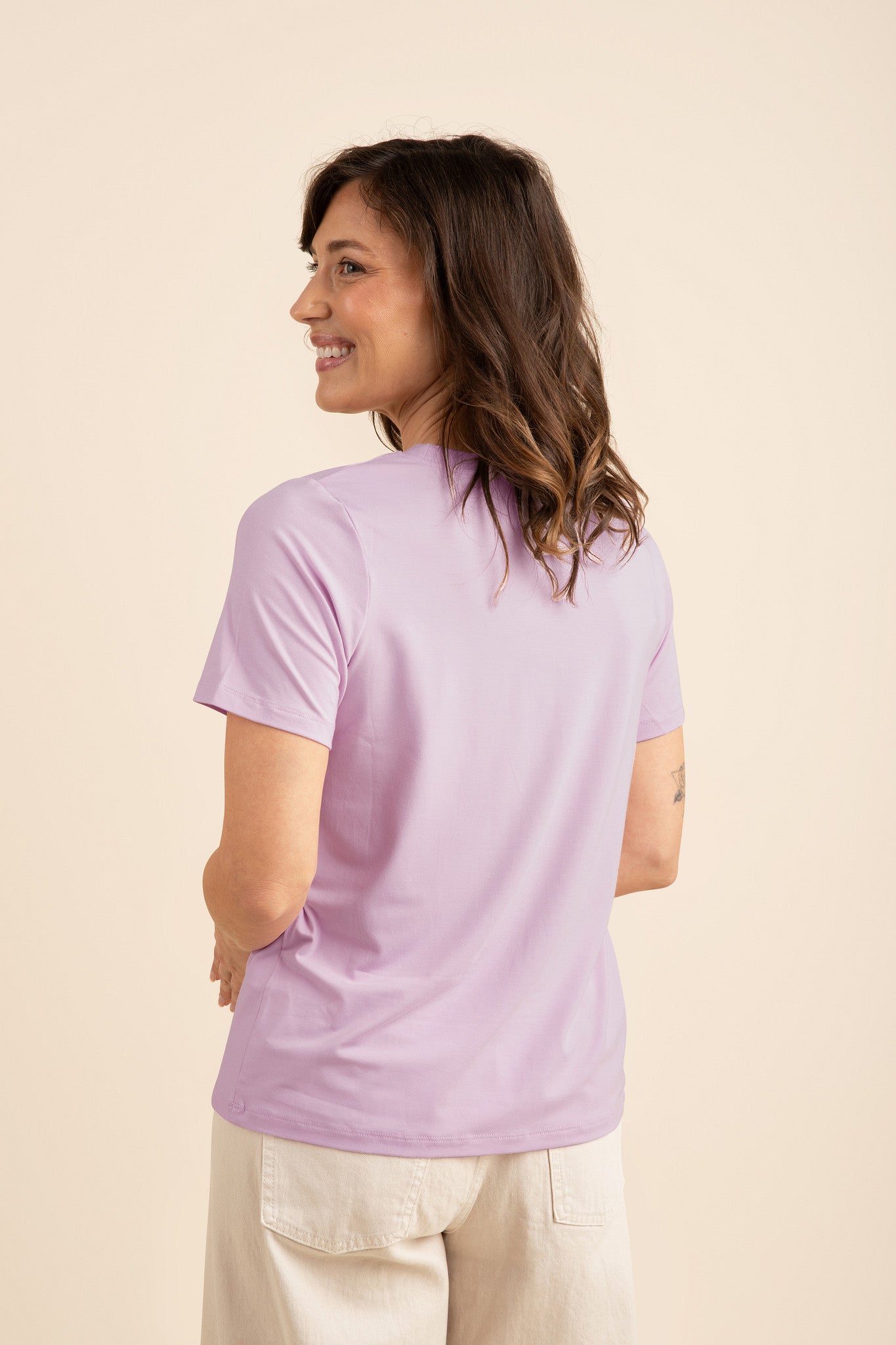 Women's Crew Neck Tee in Thistle - Image 2